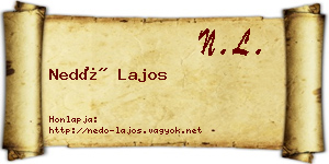 Nedó Lajos névjegykártya